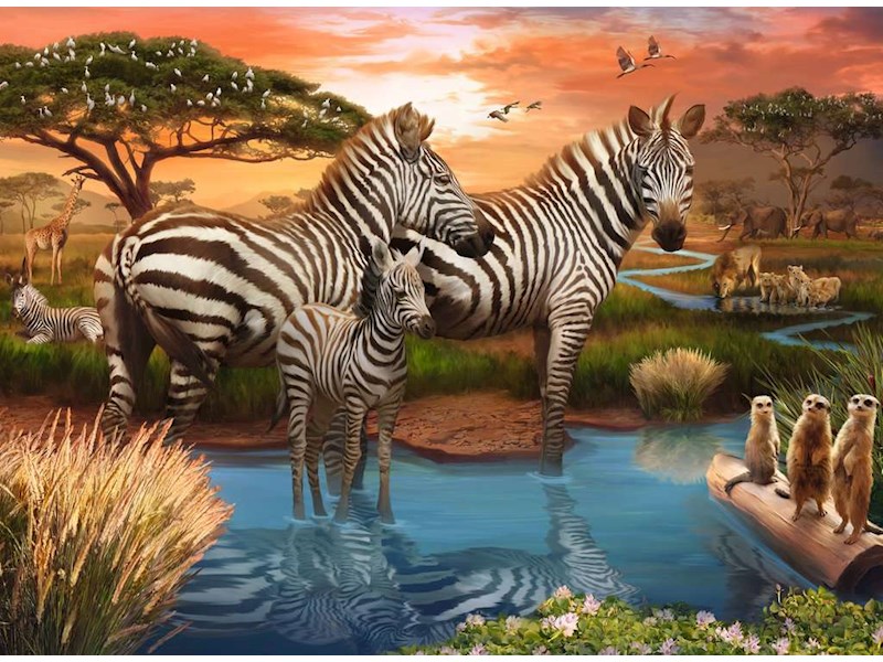 Ravensburger 12000365 – Zebras am Wasserloch